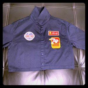 Looney Tunes Inspired Button Down Crop Top